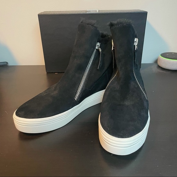 Dolce Vita🖤 black faux fur Tulli platform sneaker - Picture 4 of 8